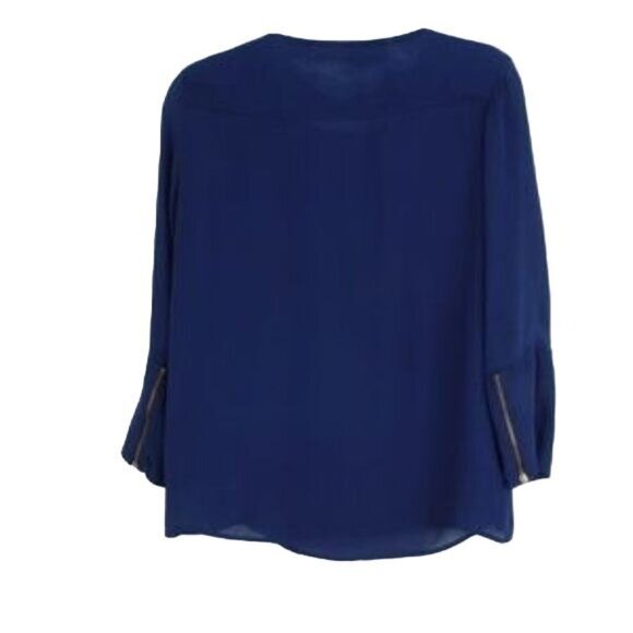 Marc By Marc Jacobs Twilight Blue Silk Blouse - Picture 2 of 4